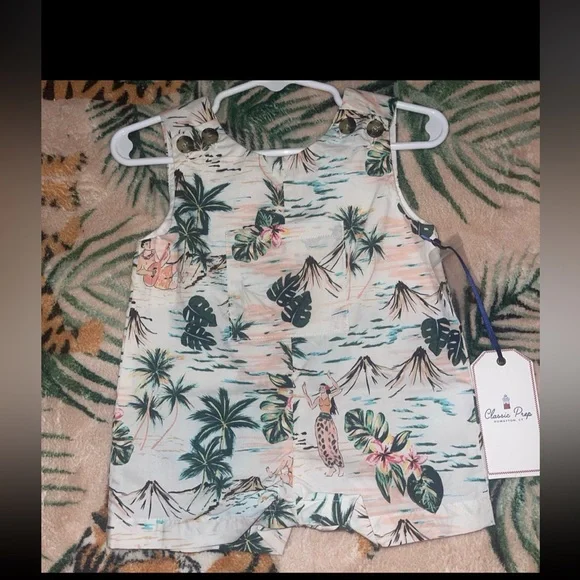 Classic Prep hula print romper